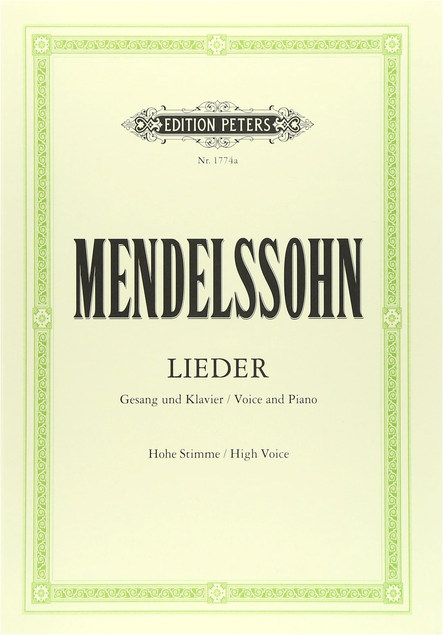 Mendelssohn: Complete Songs for High Voice (German) / Peters Edition