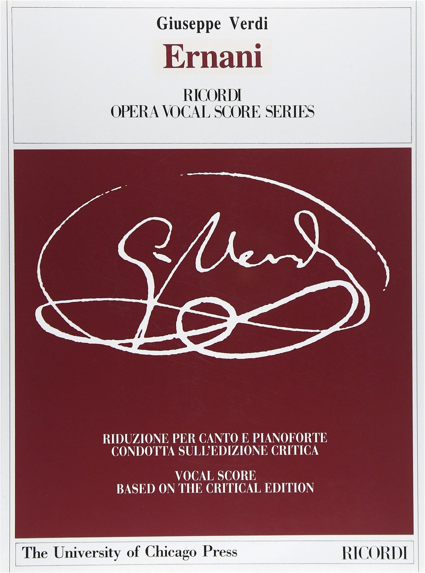 Verdi: Opera 'Ernani' (Italian)/Critical Edition (Paperback)/Vocal Score/Aria Pieces