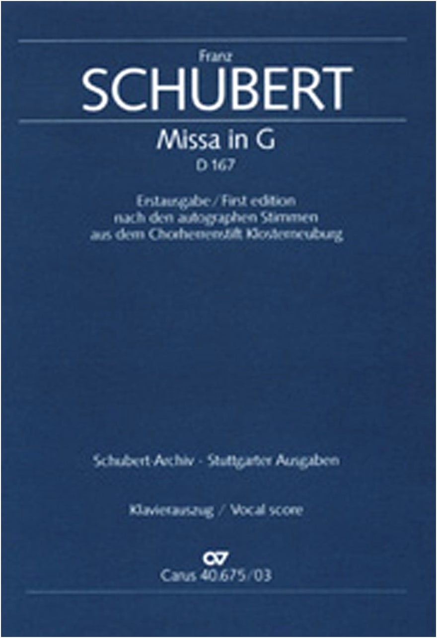 Schubert: Mass No. 2 in G Major, D 167 (Latin) - Choral Work Edition