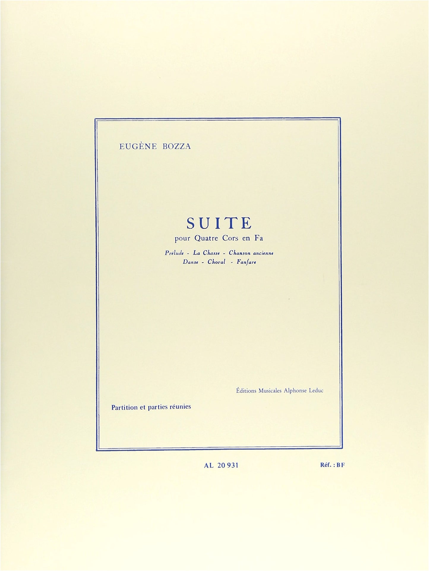 Boza: Suite in F Major for 4 Horns - Leduc Publishing
