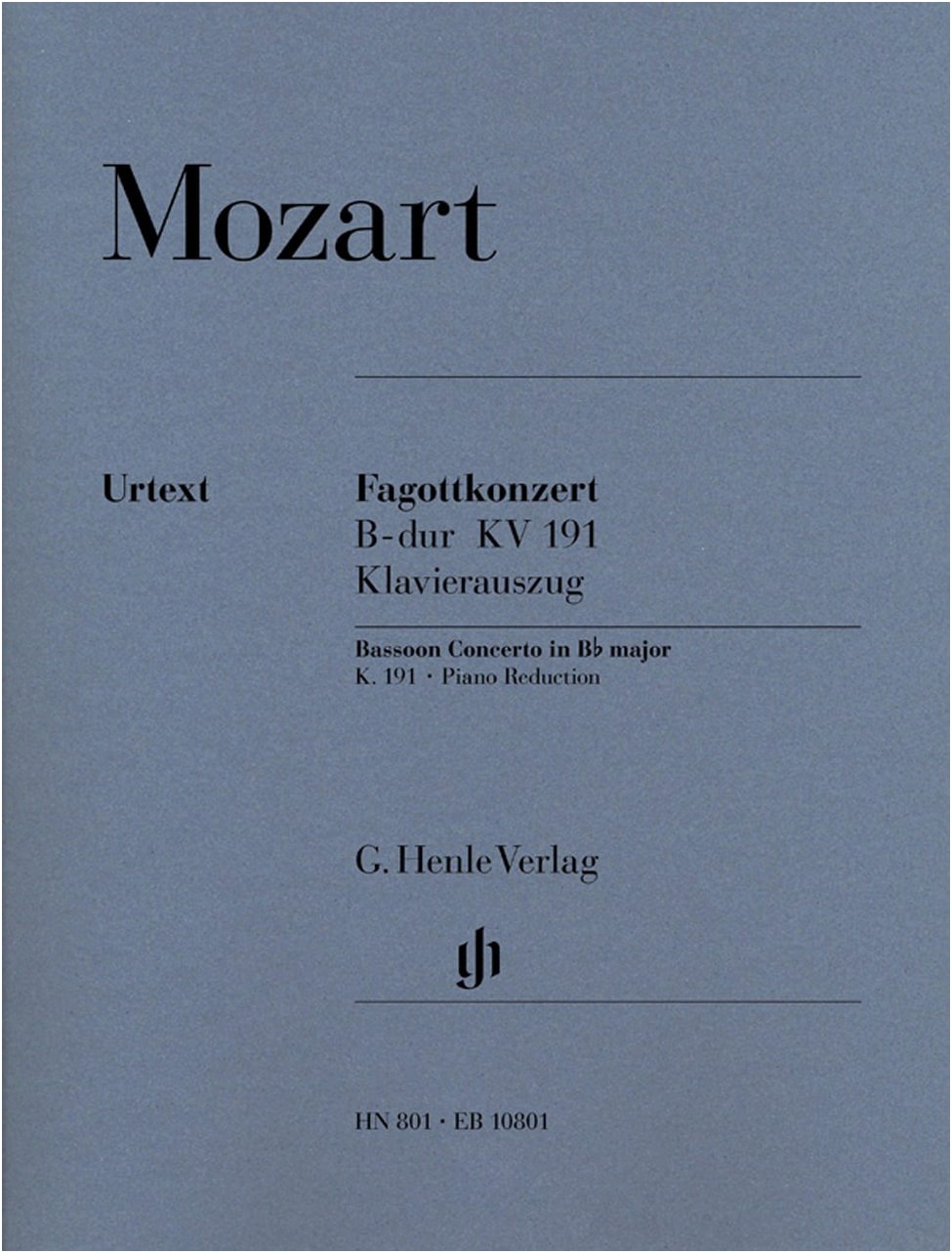 Mozart: Bassoon Concerto in B-flat Major, KV 191 - Urtext Edition for Bassoon and Piano