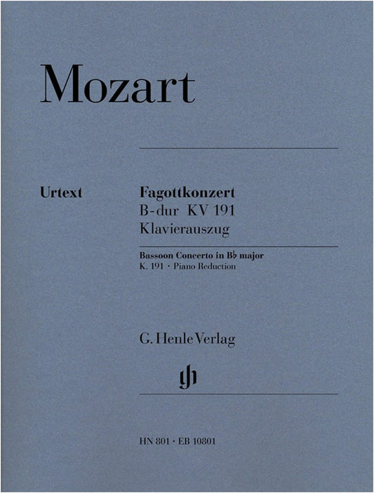 Mozart: Bassoon Concerto in B-flat Major, KV 191 - Urtext Edition for Bassoon and Piano