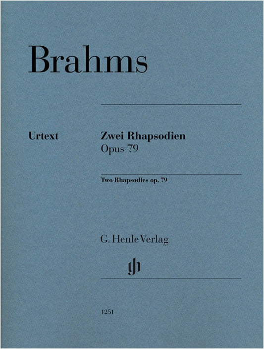 Brahms: Two Rhapsodies Op. 79 (Urtext, Boyd Fingering, Eich Ed.) Henle Piano Solo