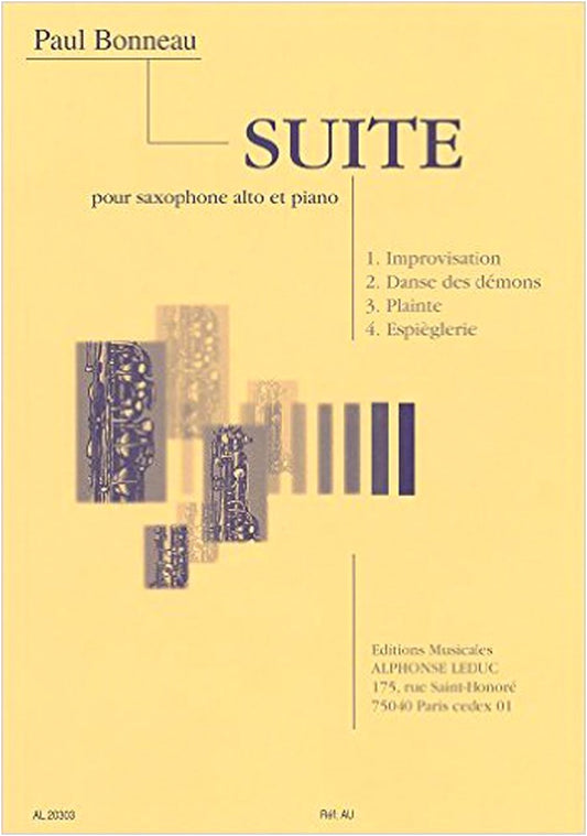 Bonneau: Suite for E-flat Saxophone and Piano