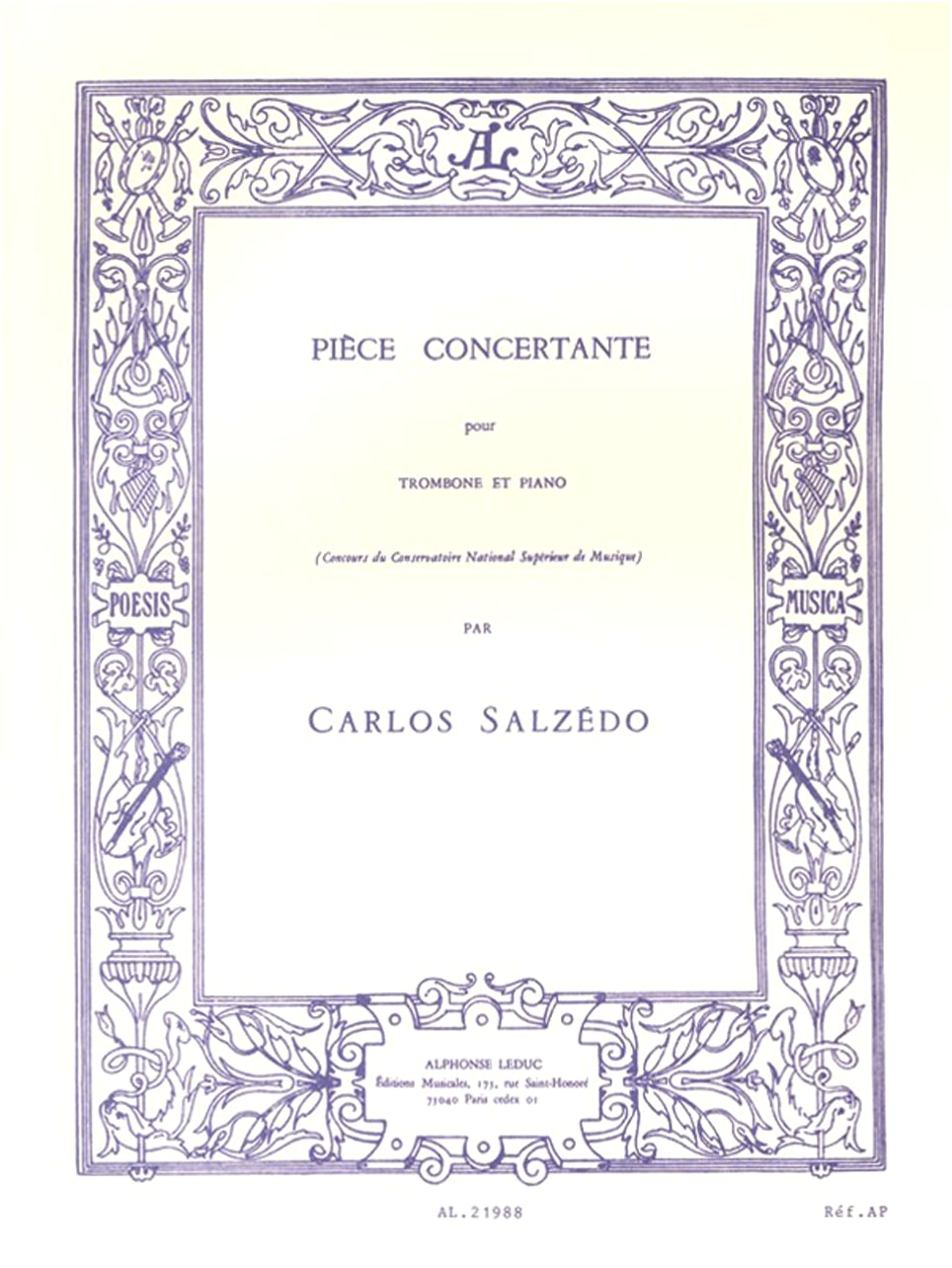 Salzedo: Concert Piece Op. 27 for Trombone and Piano (Le Duc Edition)