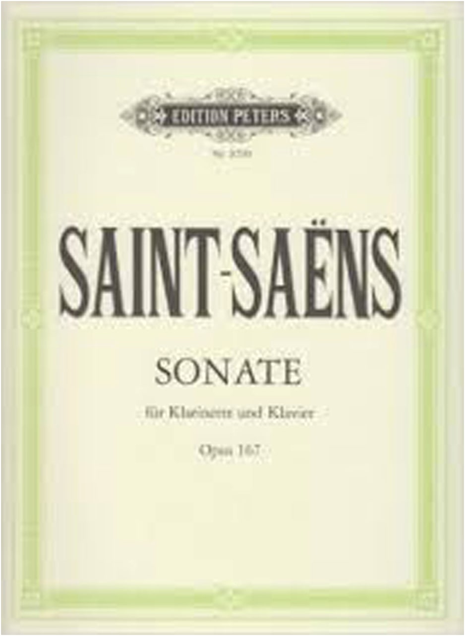 Saint-Saëns: Clarinet Sonata Op.167 for Clarinet and Piano - Peters Edition