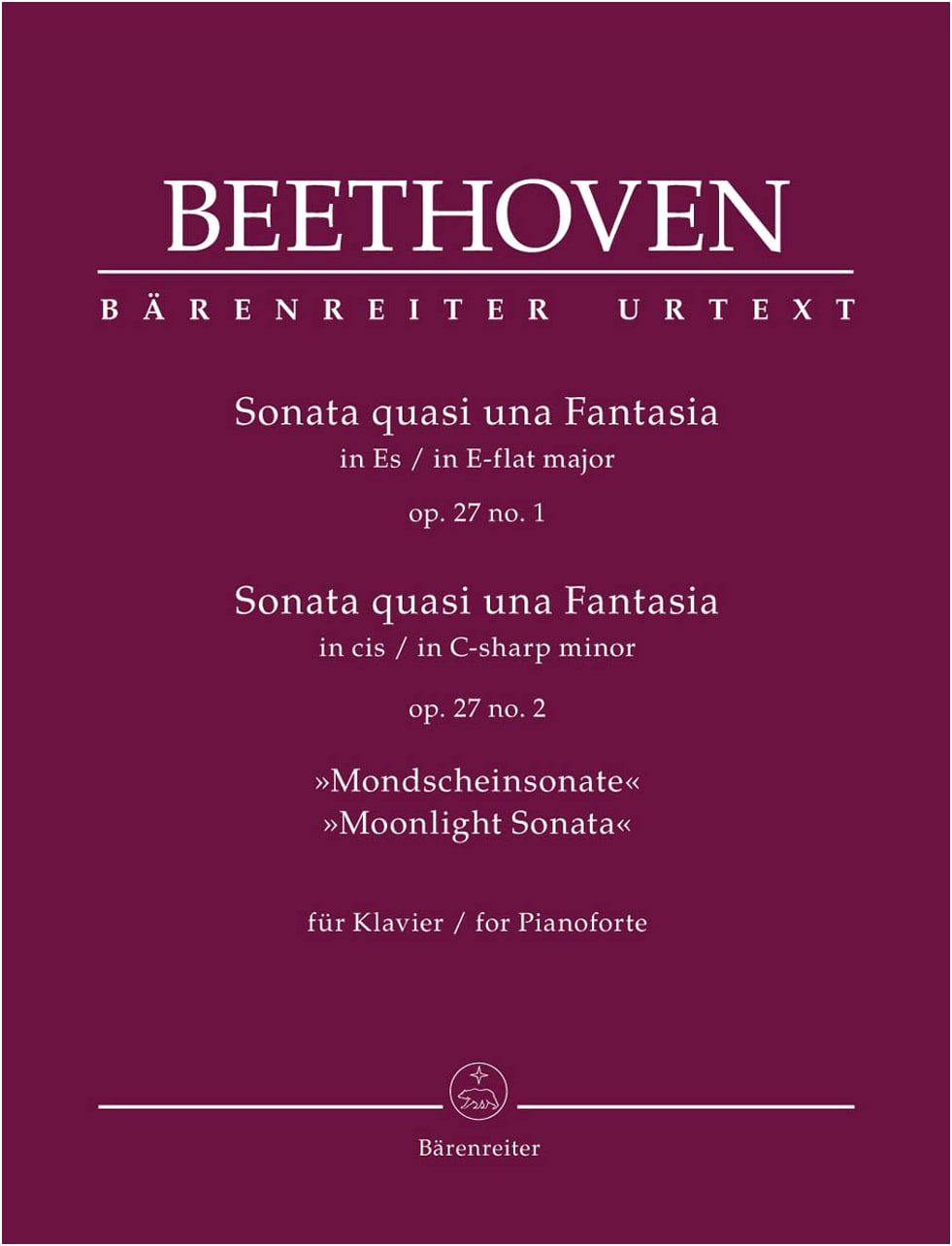Beethoven: Piano Sonatas No. 13 & 14 'Moonlight' - Urtext Edition