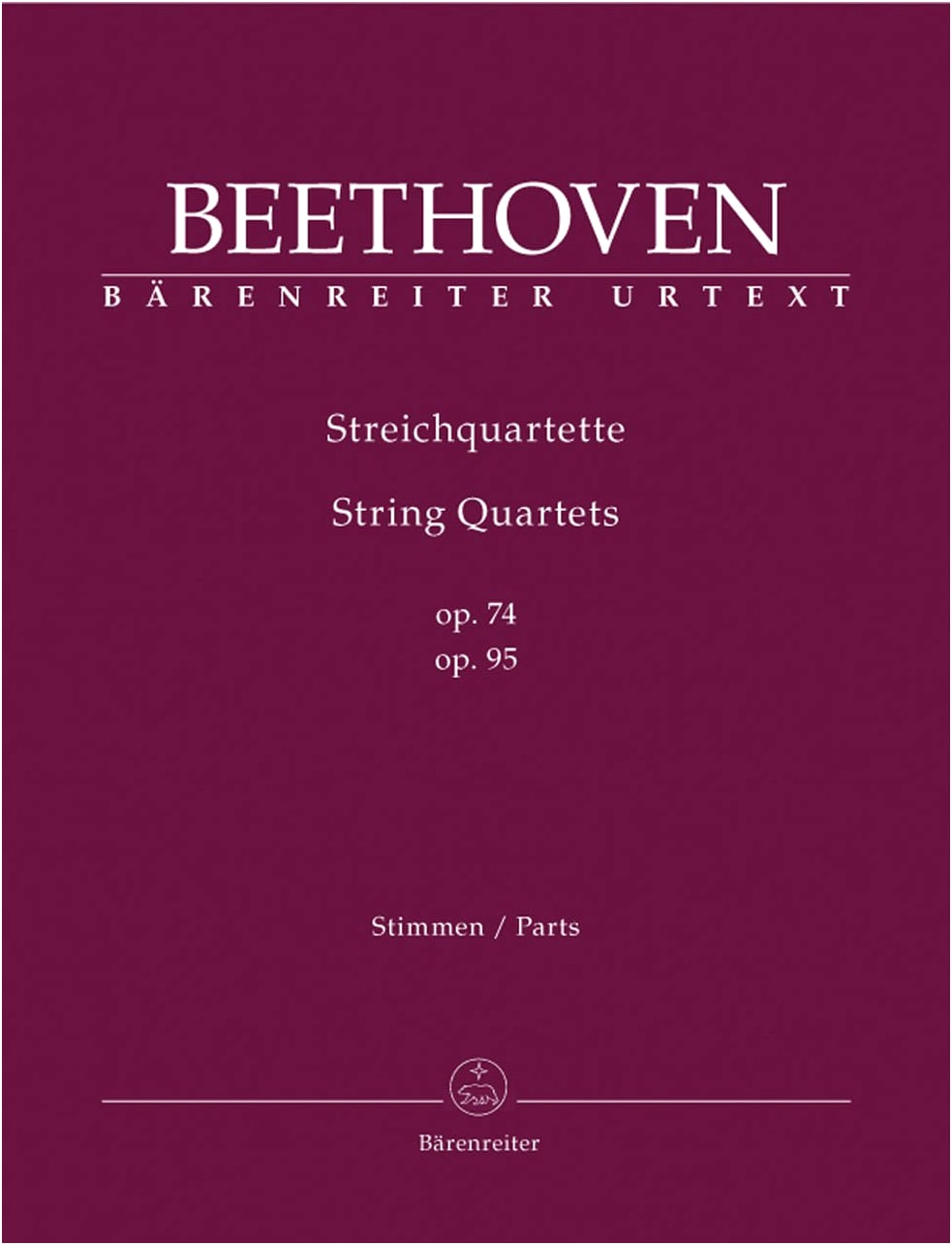 Beethoven: String Quartets Op. 74, 95 / Urtext / Del Mar Edition / Bärenreiter