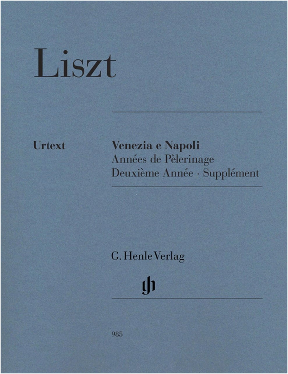 Liszt: Années de pèlerinage, Deuxième année, Supplément “Venezia e Napoli”