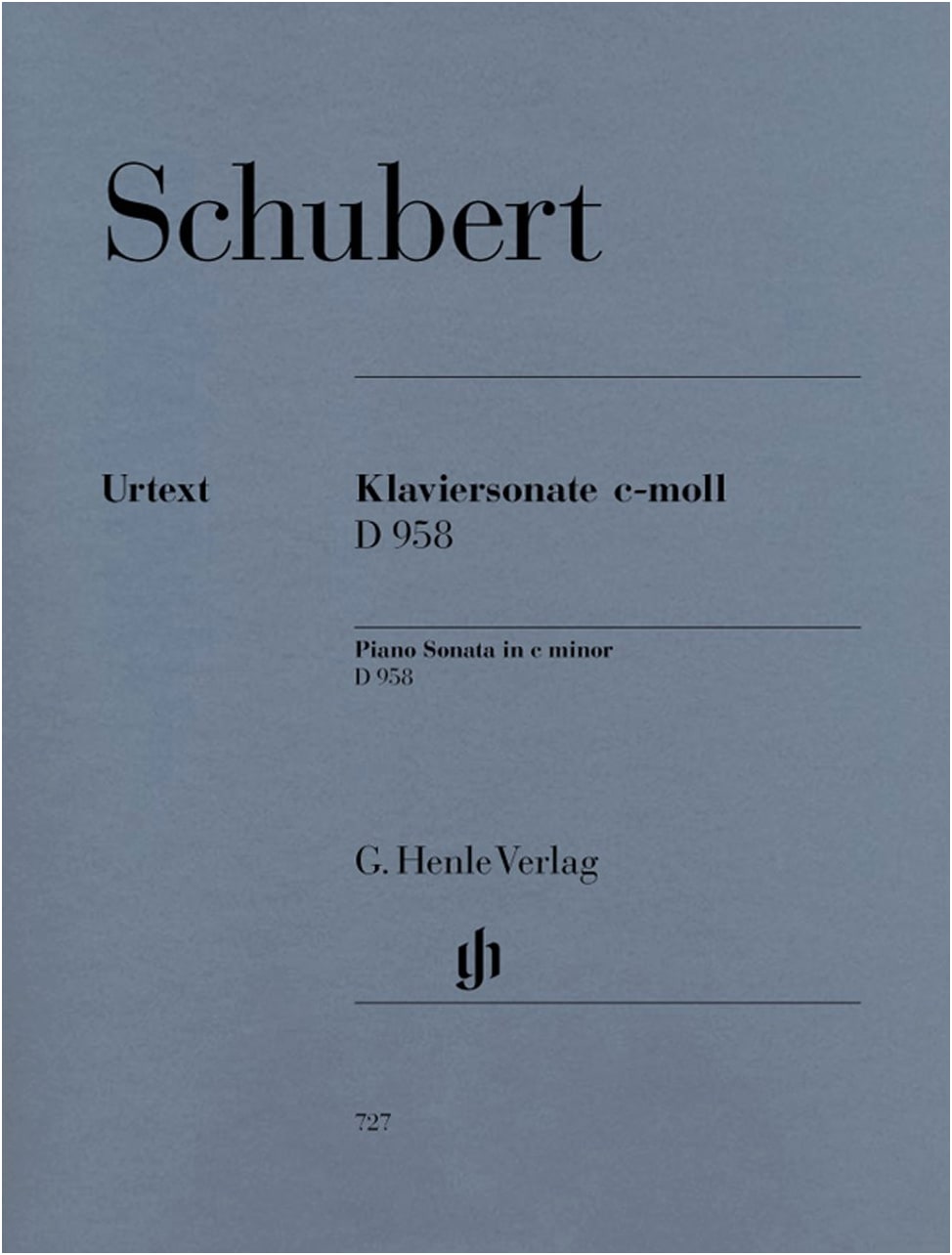 Schubert: Piano Sonata No. 19 in C Minor, D 958 / Henle Urtext / Piano Solo