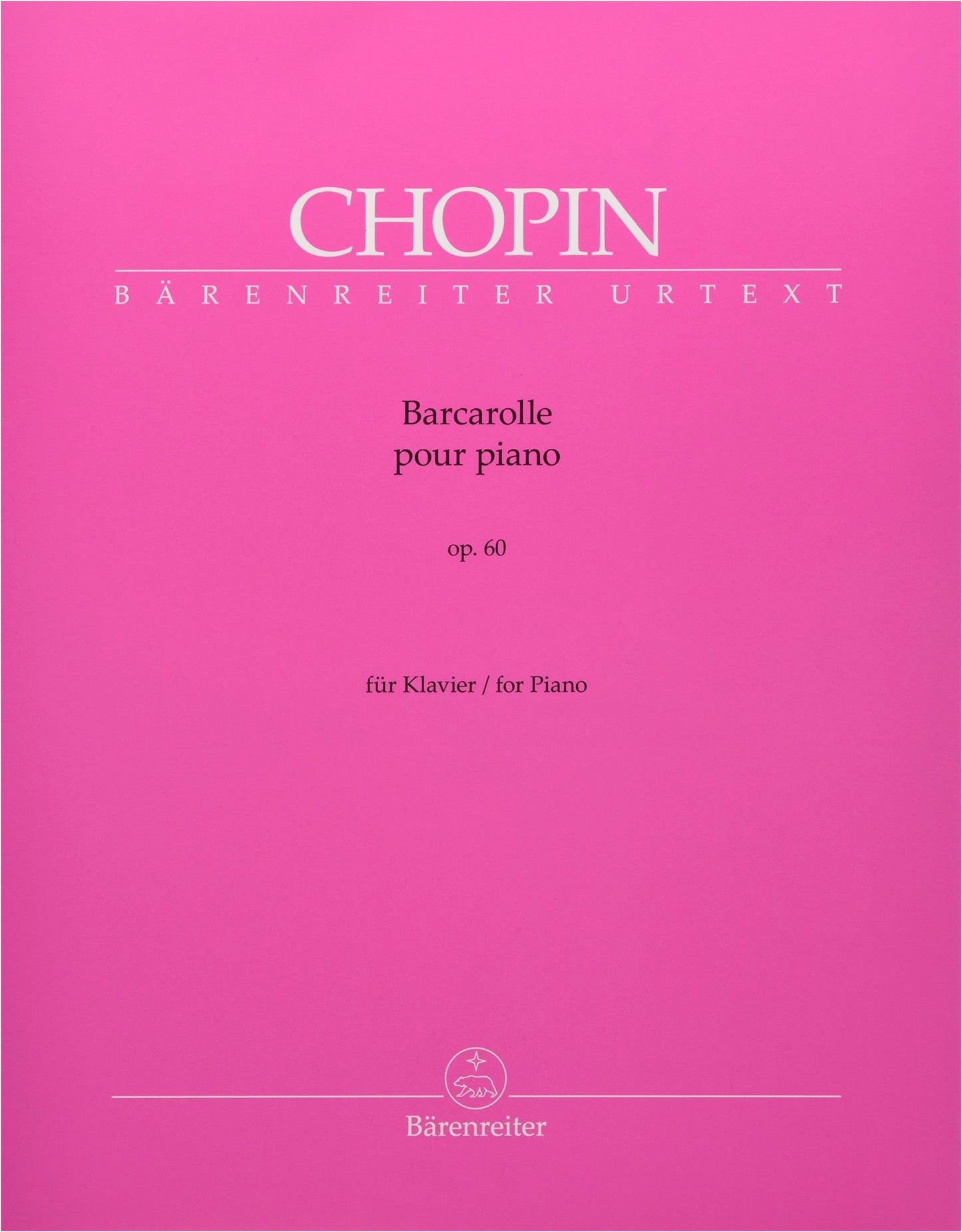 Chopin: Barcarolle in F-sharp Major, Op. 60 - Urtext Edition (Bitzan) for Piano Solo