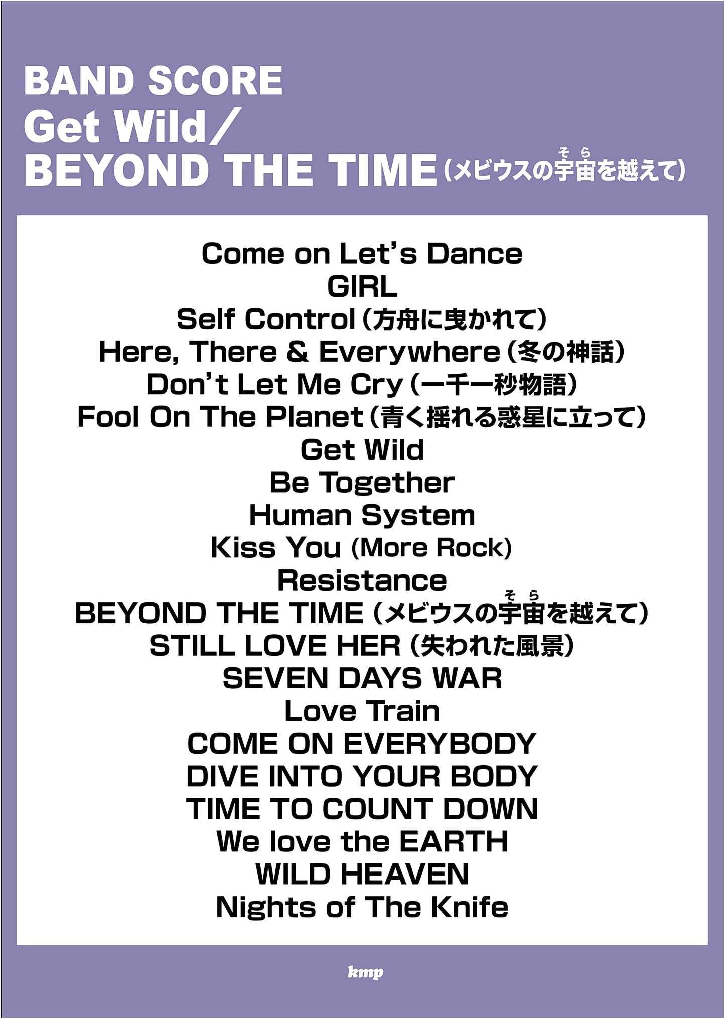 Band Score: Get Wild / Beyond the Time (Moebius no Uchuu wo Koete)
