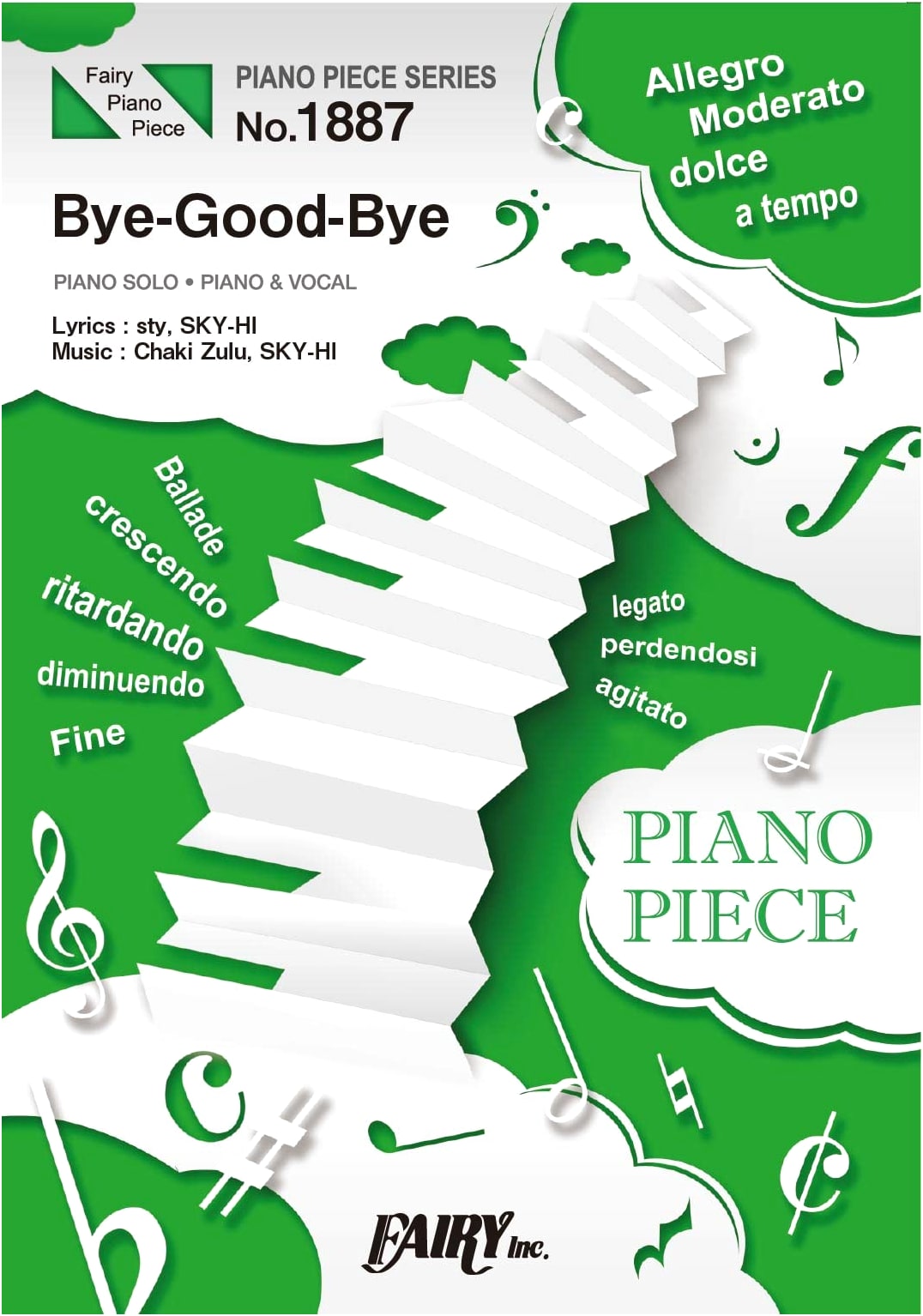 BE:FIRST - Bye-Good-Bye Piano Solo & Vocal Score (Piano Piece Series PP1887)