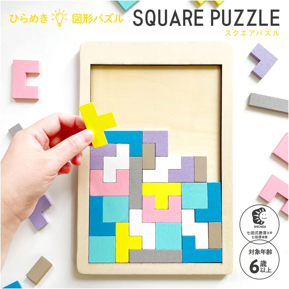 Silverback: Wooden 'Flash of Insight' Square Puzzle - Educational Toy