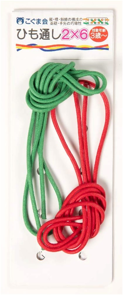 Kogumakai Lacing Activity 2x6: Develop Fine Motor Skills (Includes 2 Random-Colored Strings)
