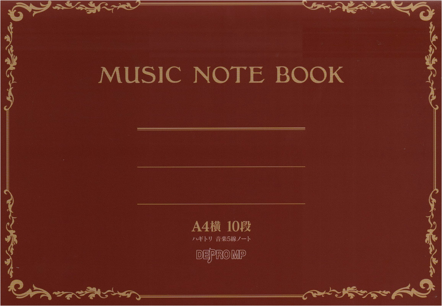Tear-off Music Staff Notebook, A4 Landscape, 10 Staves per Page