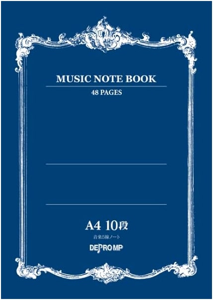 A4 Music Staff Notebook: 10 Staves Per Page
