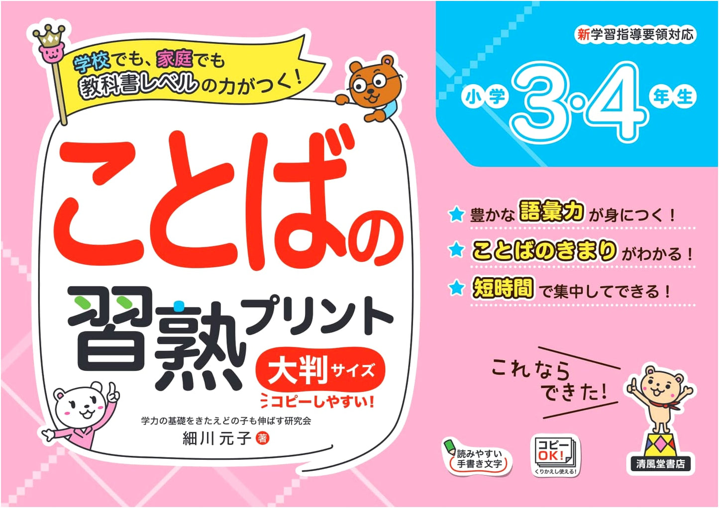 Language Proficiency Worksheets for Japanese Elementary School Grades 3-4 (Large Format)