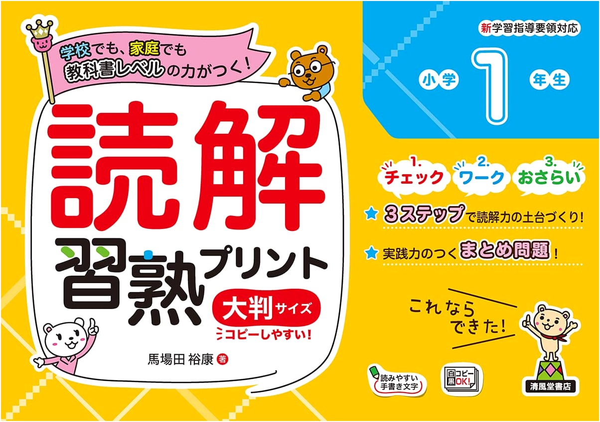 Japanese Reading Comprehension Practice for 1st Grade - Large Format Workbook