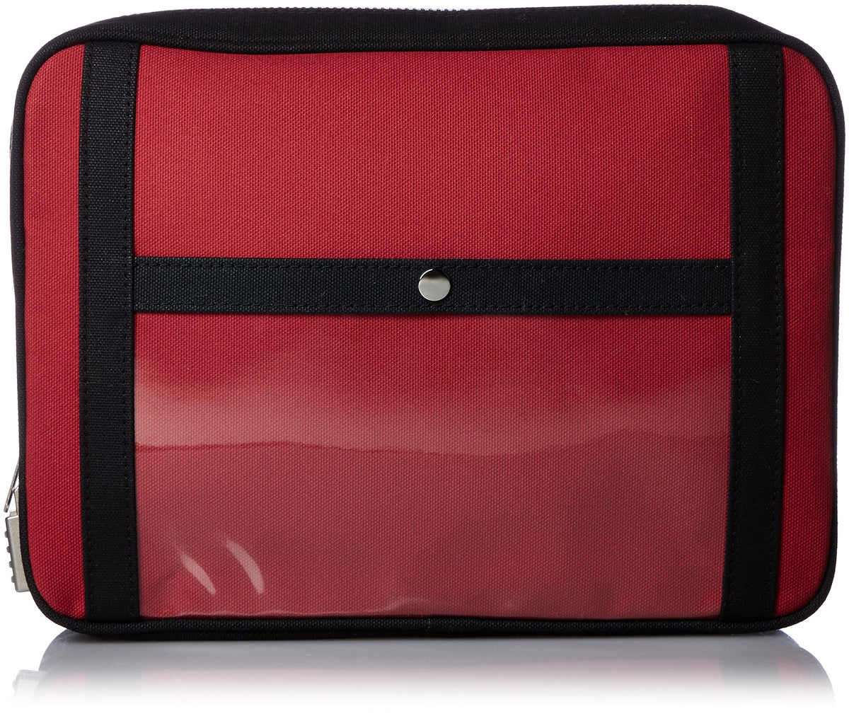 Sanei PL-SED-01 Canvas Mail Pouch (L) with SED-1 Lock, Black, 9.1 inches (23 cm), 1.0 lbs (0.37 kg), red