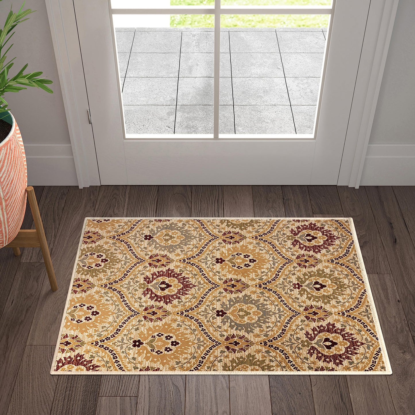 SUPERIOR Indoor Modern Abstract Living Room Area Rug, 2'x3', Brown
