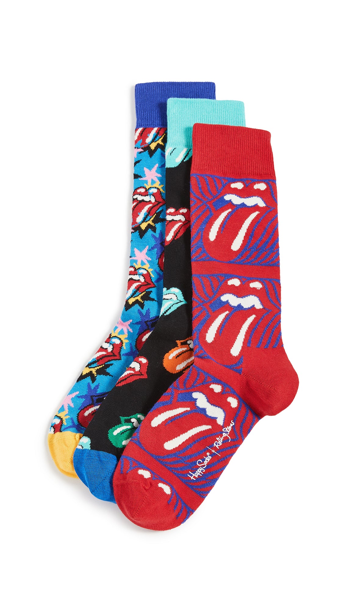 Happy Socks Mens Rolling Stones 3-Pack Sock Box Set Multi Men's Shoe Size 8-12 One Size