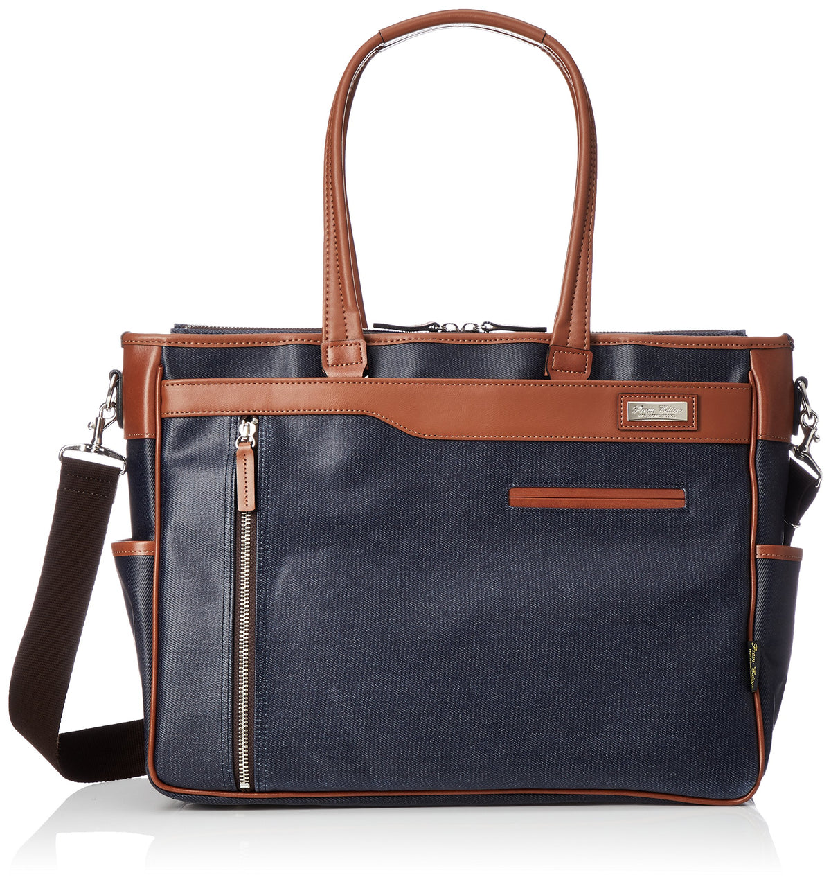 Prem Editor Tote Bag, Coated Denim, 2-Way, Lightweight, Can Store A4, Large Capacity, Made in Japan (Toyooka Bag), Navy