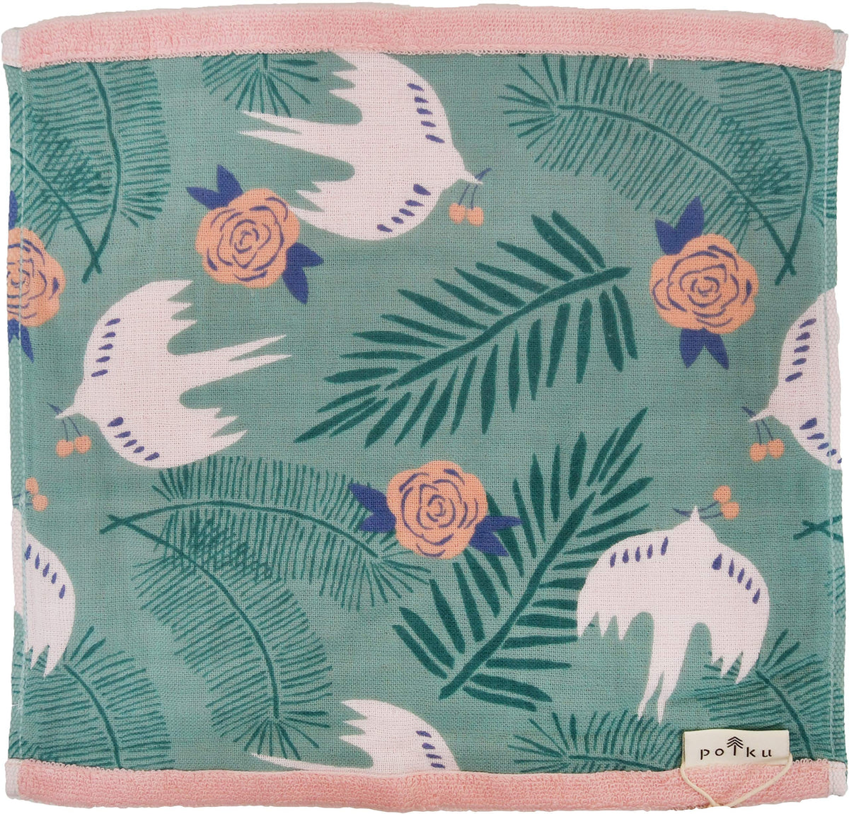 Marushin 0545000200 Hand Towel, Polk Turtle Dovers, Nordic Design, Cute, Gauze, Cotton, Carrying Towel